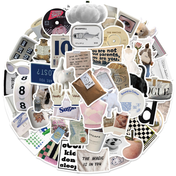 Σετ αυτοκόλλητων 57 τεμαχίων, αδιάβροτα αυτοκόλλητα, Tu Yu, σκανδιναβικό στυλ