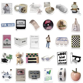 Σετ αυτοκόλλητων 57 τεμαχίων, αδιάβροτα αυτοκόλλητα, Tu Yu, σκανδιναβικό στυλ