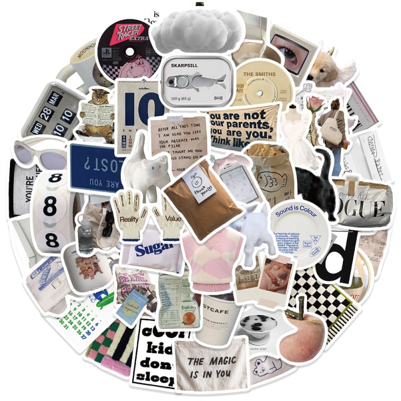 Σετ αυτοκόλλητων 57 τεμαχίων, αδιάβροτα αυτοκόλλητα, Tu Yu, σκανδιναβικό στυλ