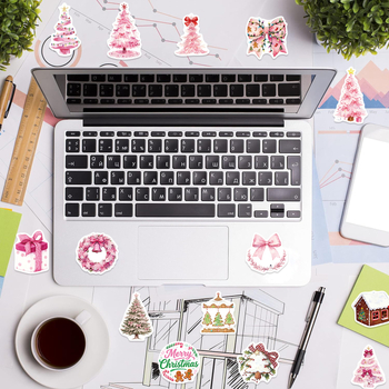 Painted Crow 50 φύλλα DIY χριστουγεννιάτικα αυτοκόλλητα για θήκη κινητού και αποσκευών – αδιάβροτη εκτύπωση, καλλιτεχνικό στυλ κινουμένων σχεδίων