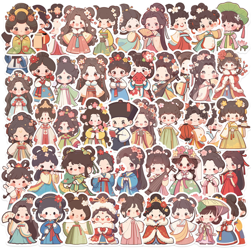 Σετ αυτοκόλλητων: Μικροί χαρακτήρες με καρτουνίστικη αισθητική σε αρχαϊκό στυλ; μάρκα Tu; αυτοκόλλητο; εκτύπωση; Άδεια IP: Όχι