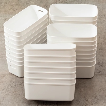 Plastična stolna kutija za skladištenje s velikim pretincima, jednostavan i moderan dizajn za kuhinjsku organizaciju