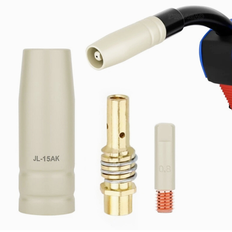 Sagao 15AK bevont védőduza és védőhüvely készlet Mb15AK MIG/MAG gázvédett hegesztéshez, 7 db