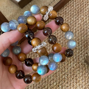 Brățară geometrică din cristale naturale, mărgele de cristal, lucrată manual, Liangxu Jewelry, unisex, stil retro literar
