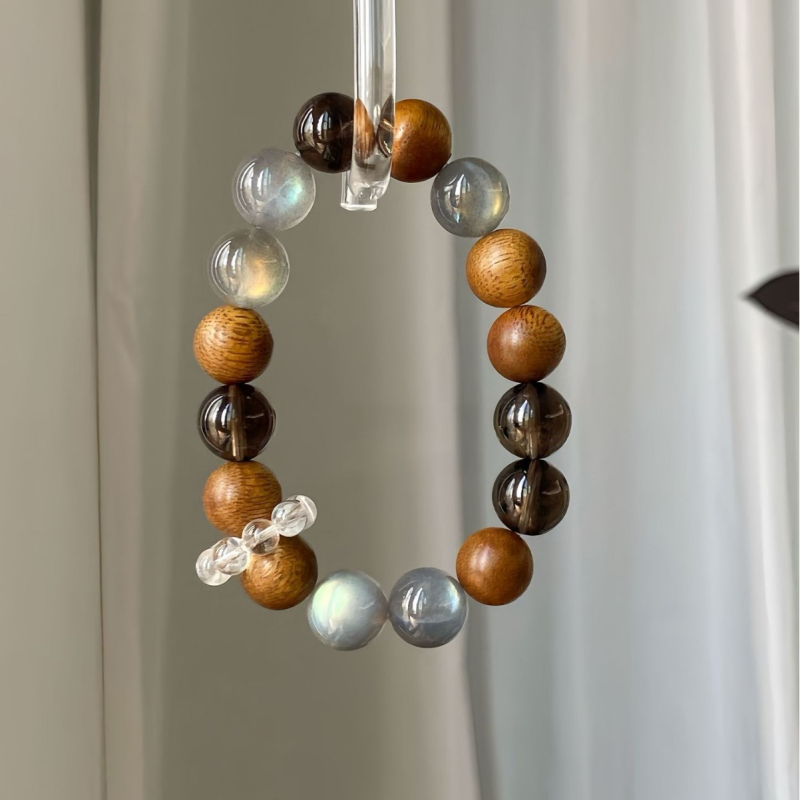 Brățară geometrică din cristale naturale, mărgele de cristal, lucrată manual, Liangxu Jewelry, unisex, stil retro literar