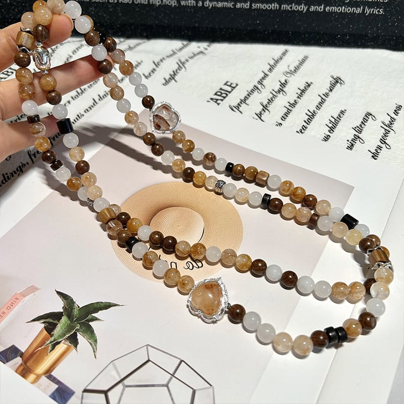 Brățară din cristal natural cu mărgele, lucrată manual, stil feminin, natură, forme: coroană, inimă, stea