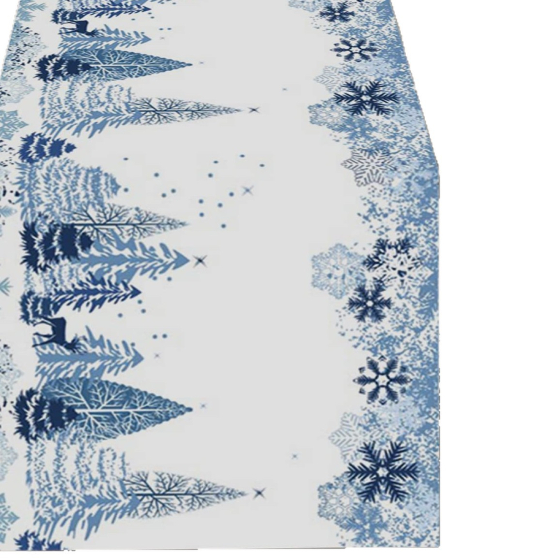 Runner de masă cu model floral, din fibre poliester, stil retro, decor personalizabil pentru living și dining