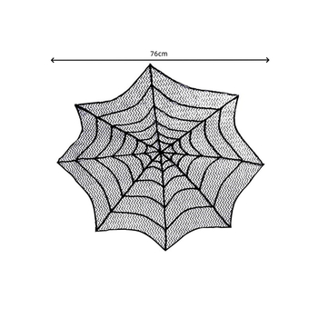 Kružni stolnjak za Noć vještica, crni mreža pauka, geometrijski uzorak, moderan minimalistički stil