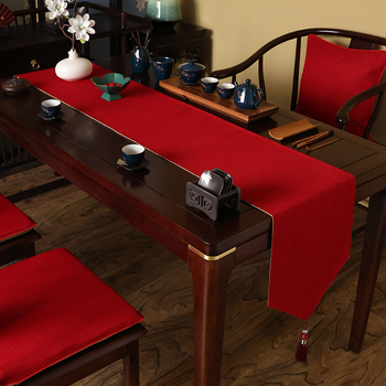 Табличен флаг за маса — Нов китайски стил, еднотонна тъкан, 60% полиестер, 10% лен, персонализация налична