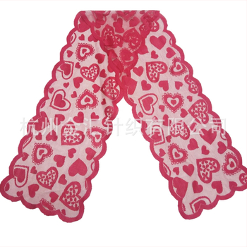 Пътека за маса от полиестер, сърцевиден модел, ретро стил, марка JINHUI, персонализирана обработка