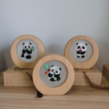 Ručni Panda sa Sichuan vezom, dvostruko izvezena, dekorativna figurica, kulturno-kreativan suvenir za konferencije