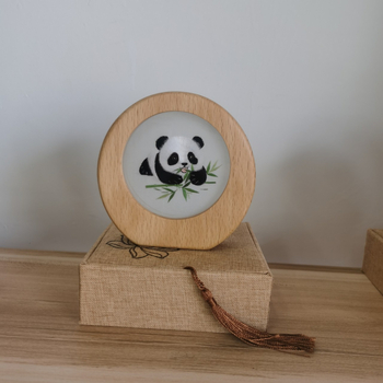 Ručni Panda sa Sichuan vezom, dvostruko izvezena, dekorativna figurica, kulturno-kreativan suvenir za konferencije