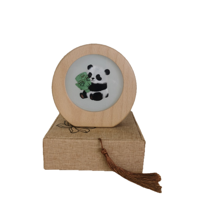 Ručni Panda sa Sichuan vezom, dvostruko izvezena, dekorativna figurica, kulturno-kreativan suvenir za konferencije