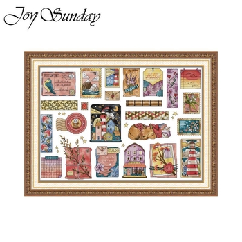 Set za križno šivanje s karikaturnim motivom, platno 11 ct, ekološki pamuk