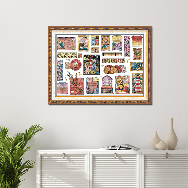 Set za križno šivanje s karikaturnim motivom, platno 11 ct, ekološki pamuk