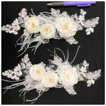 3D cvjetna našivka s čipkom za odjeću – poliester, Huacai