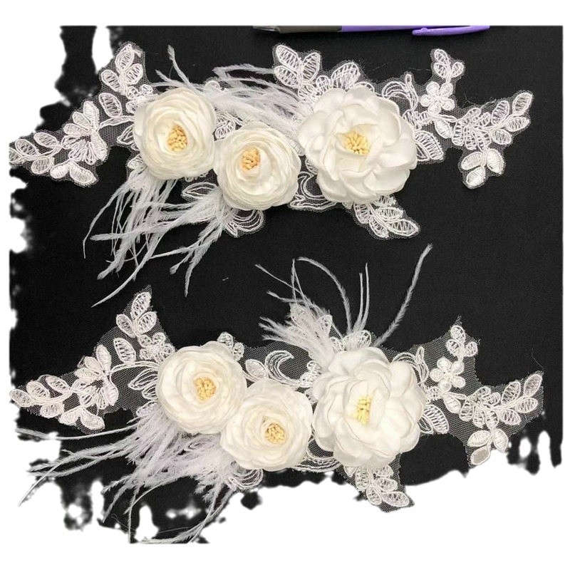 3D cvjetna našivka s čipkom za odjeću – poliester, Huacai