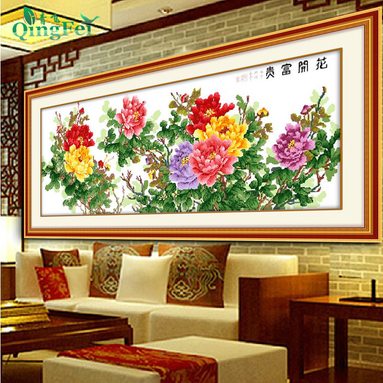 Križno šivanje na platnu, ekološka pamuk, 11CT, cvjetni uzorak (cvijeće/trava/lišće), jednostrano šivanje