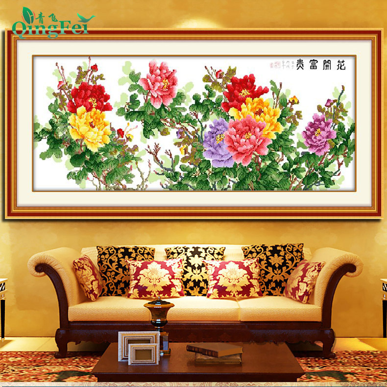 Križno šivanje na platnu, ekološka pamuk, 11CT, cvjetni uzorak (cvijeće/trava/lišće), jednostrano šivanje