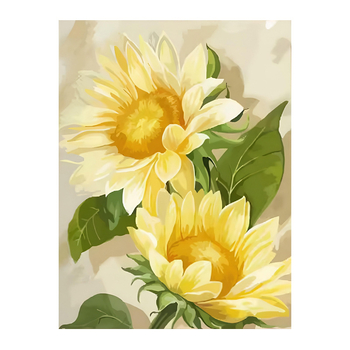 Set križnog šava: motiv suncokreta, pamuk platno, križni šav, tekstilno vez, moderni minimalistički stil