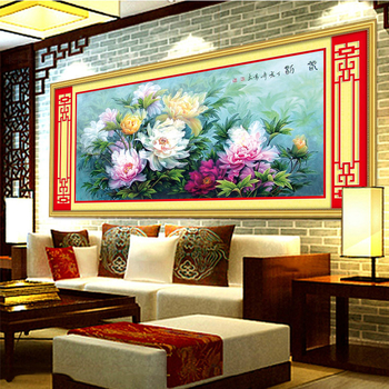 Zidna slika križićnim vezom — idiličan stil; ekološka pamučna tkanina, 11CT, križićna veza, pogodna za dnevni boravak.