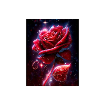 Set dijamantnog slikanja s punim dijamantima, ružni motiv, moderni minimalistički stil, platno s uljem, za dnevni boravak