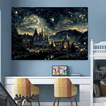 Dijamantna slika na platnu s uljem, krajina, novi kineski stil, dnevni boravak