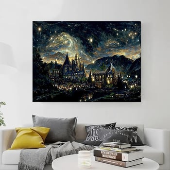 Dijamantna slika na platnu s uljem, krajina, novi kineski stil, dnevni boravak