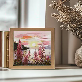 Komplet za križićno šivanje s pejzažnim motivom, 11CT, materijal: ekološka pamuk/čisti pamuk, tip šivanja: križićni bod