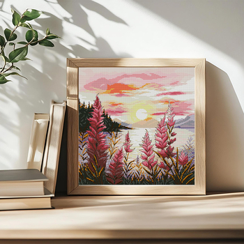 Komplet za križićno šivanje s pejzažnim motivom, 11CT, materijal: ekološka pamuk/čisti pamuk, tip šivanja: križićni bod