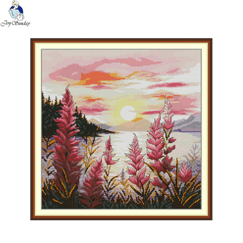 Komplet za križićno šivanje s pejzažnim motivom, 11CT, materijal: ekološka pamuk/čisti pamuk, tip šivanja: križićni bod