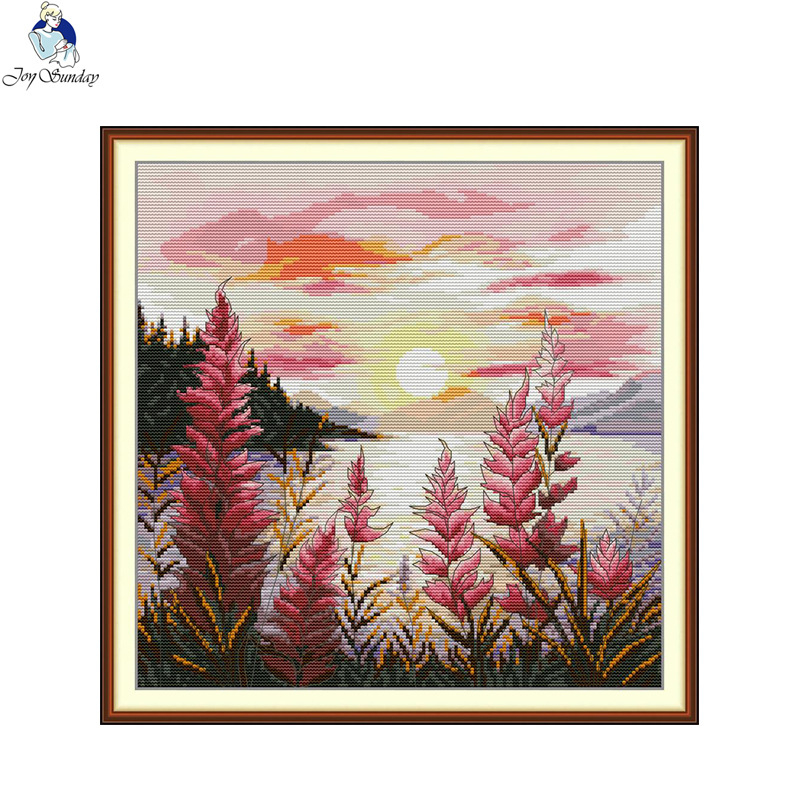 Komplet za križićno šivanje s pejzažnim motivom, 11CT, materijal: ekološka pamuk/čisti pamuk, tip šivanja: križićni bod