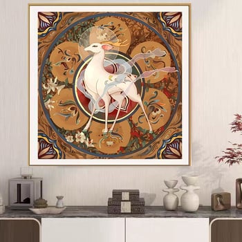 Set za križno šivanje – kineska stil serija, pamuk tkanina, moderni minimalistički dizajn, vezenje na platnu