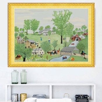 Set za križni bod — Pejzažni uzorak, Mona Lisa, Pamuk, Vezeni na platnu, Moderan jednostavan stil