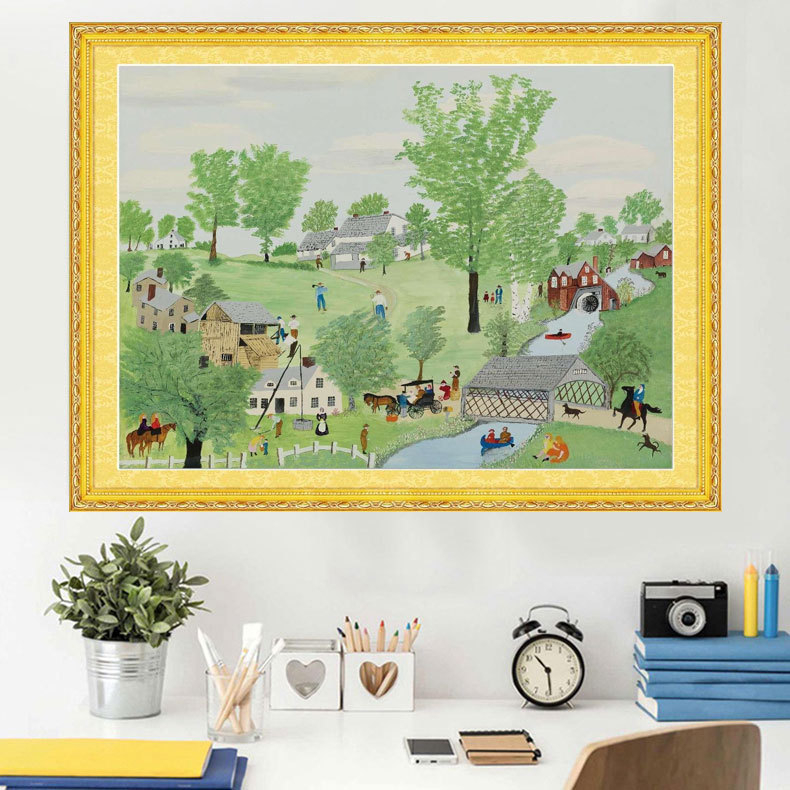 Set za križni bod — Pejzažni uzorak, Mona Lisa, Pamuk, Vezeni na platnu, Moderan jednostavan stil