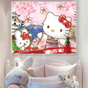 Set za križni vez – Cartoon/Anime uzorak, Lanxin, pamukovo platno, 9CT, moderni minimalistički stil