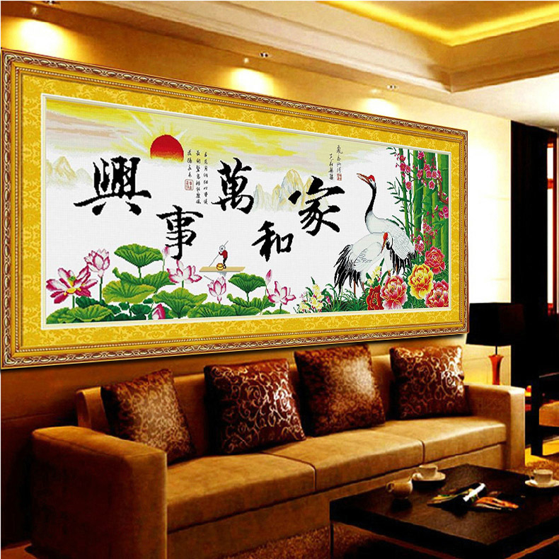 Qingfei set za križićno šivanje, 11CT pamuk na bijelo platno, serija Kineski vjetar — motiv tikve za dnevni boravak, ured ili blagovaonica (veliki format)
