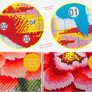 Kit de broderie cu cruce, design festiv, pânză 11CT, material din bumbac ecologic, destinat sufrageriei