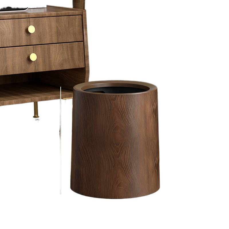 Viduramžių stiliaus imitacija medžio tekstūros šiukšlių dėžė, apvali forma, pedalinio atidarymo dangtelis, talpa 12 L ar daugiau, skirta namų, biuro ir komercinei naudai