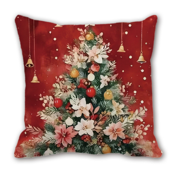 Κάλυμμα μαξιλαριού με βελούδινο Χριστουγεννιάτικο σχέδιο, προσαρμόσιμο ψηφιακό εκτύπωμα Άγιου Βασίλη και Χιονάνθρωπου, δυνατότητα εκτύπωσης λογότυπου, κατάλληλο για σαλόνι