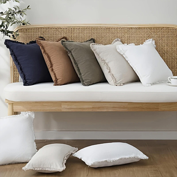 Față de pernă — seria Tassel, bumbac și in, model: altul, stil modern minimalist, pentru living