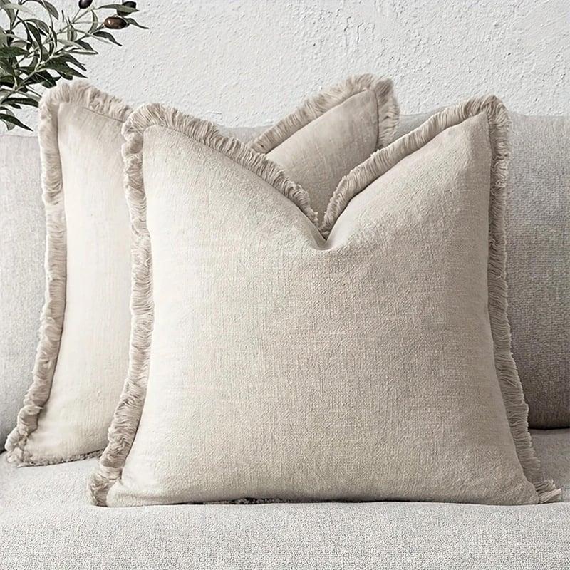 Față de pernă — seria Tassel, bumbac și in, model: altul, stil modern minimalist, pentru living