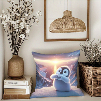 Μαξιλαροθήκη Wo ming, πολυεστέρας, μονόπλευρη εκτύπωση, στυλ καρτούν, διακόσμηση σαλονιού