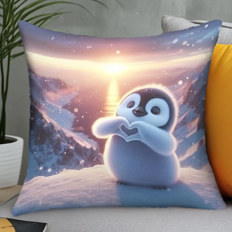 Μαξιλαροθήκη Wo ming, πολυεστέρας, μονόπλευρη εκτύπωση, στυλ καρτούν, διακόσμηση σαλονιού