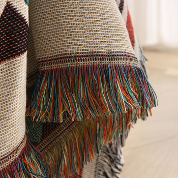 Cuvertură pentru canapea cu acoperire completă, pentru toate anotimpurile; anti-zgârieturi; pentru canapea modulară; stil nordic; material: poliester-bumbac; model: dungă/geometric/pătrat/abstract