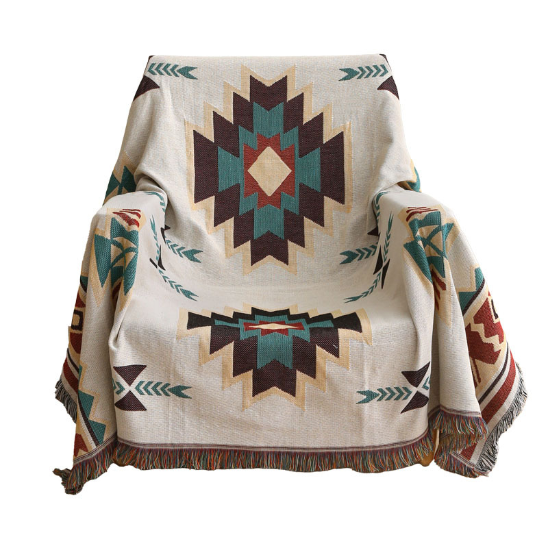 Cuvertură pentru canapea cu acoperire completă, pentru toate anotimpurile; anti-zgârieturi; pentru canapea modulară; stil nordic; material: poliester-bumbac; model: dungă/geometric/pătrat/abstract