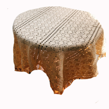 Față de masă din bumbac cu dantelă croșetată, stil idilic american retro, pentru mesele din living, birou și restaurant