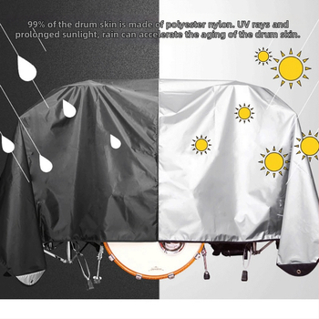 Capac de protecție împotriva prafului pentru seturi de tobă și instrumente electronice — impermeabil, UV-împotriva și praf; material Oxford 420D, fibră de poliester, personalizabil