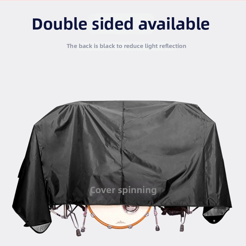 Prachový kryt na bubnovú súpravu a elektronické hudobné nástroje — vodeodolný, UV-odolný a prachuodolný; látka 420D Oxford, polyestrové vlákno, prispôsobiteľný