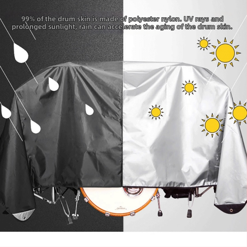 Prachový kryt na bubnovú súpravu a elektronické hudobné nástroje — vodeodolný, UV-odolný a prachuodolný; látka 420D Oxford, polyestrové vlákno, prispôsobiteľný
